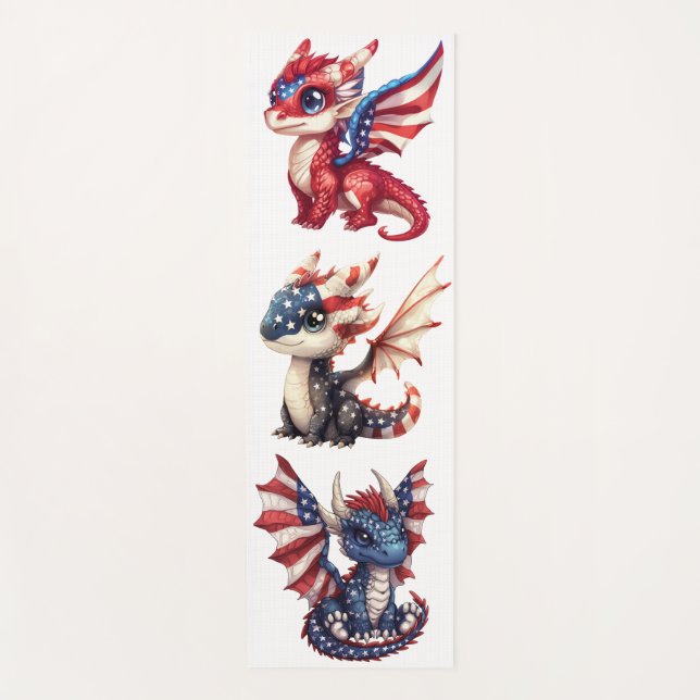 Patriotic Dragon Yoga Mat (Front)