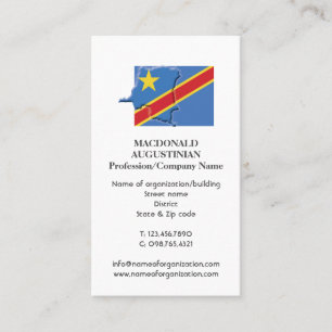 Patriotic   DRC CONGO FLAG   Photo Business Card