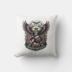 Patriotic Drummer Of Liberty Music Rock Metal Patr Throw Pillow