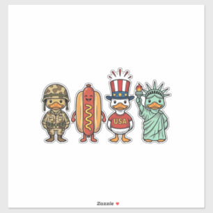 Patriotic Duck and Hot Dog Vintage Vector Shirt_1