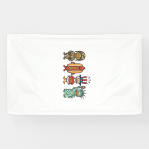 Patriotic Duck and Hot Dog Vintage Vector Shirt_1 Banner