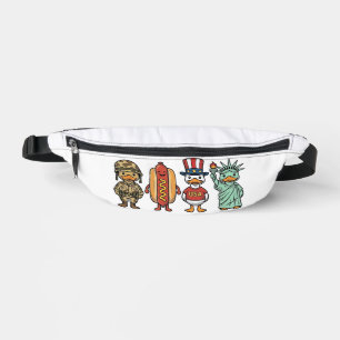 Patriotic Duck and Hot Dog Vintage Vector Shirt_1 Fanny Pack