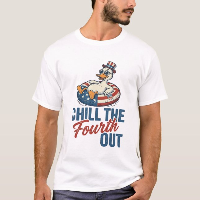 Patriotic Duck Fourth of July Floatie Shirt Design (Front)