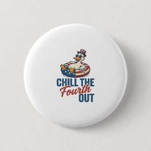 Patriotic Duck Fourth of July Floatie Shirt Design 2 Inch Round Button