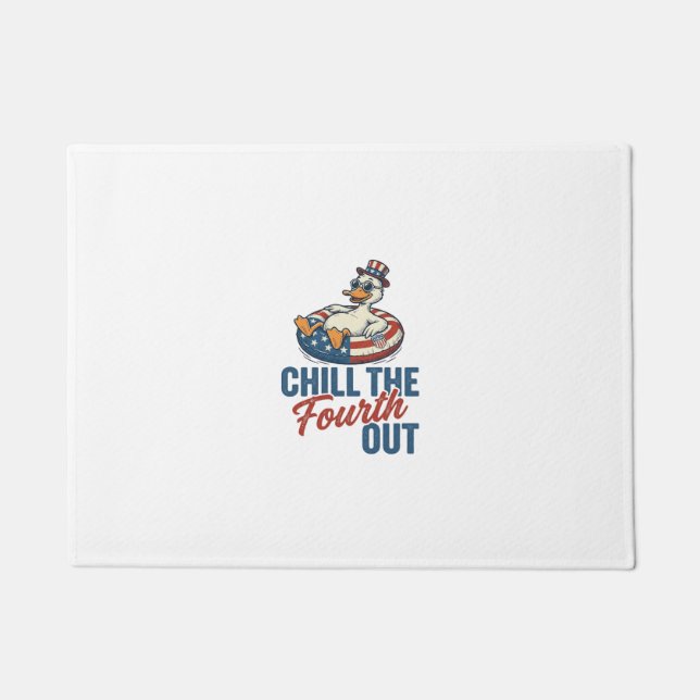 Patriotic Duck Fourth of July Floatie Shirt Design Doormat (Front)