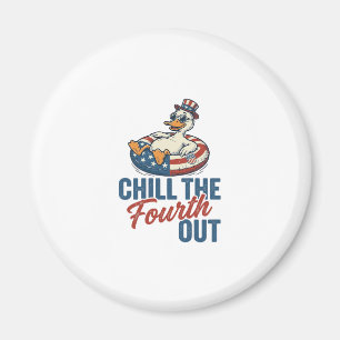 Patriotic Duck Fourth of July Floatie Shirt Design Magnet
