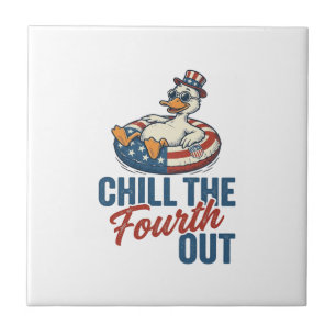 Patriotic Duck Fourth of July Floatie Shirt Design Tile