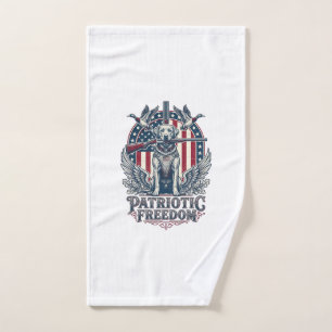 Patriotic Duck Hunter Dog Vector Graphic Tee_1 Hand Towel