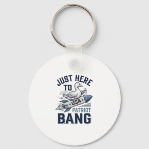 Patriotic Duck Rocket Vintage Vector Shirt Design_ Keychain