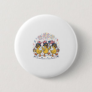 Patriotic Duck Trio Vintage 4th of July Shirt Desi 2 Inch Round Button
