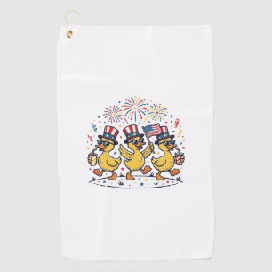 Patriotic Duck Trio Vintage 4th of July Shirt Desi Golf Towel
