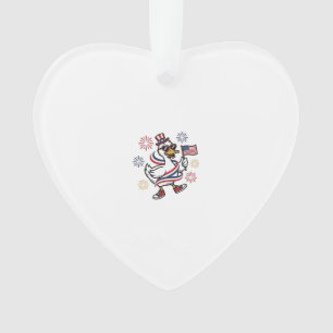 Patriotic Duck Vintage Engraving T-Shirt Design_1 Ornament