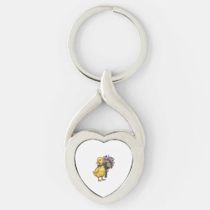 Patriotic Duckling Flower Bouquet Vintage Shirt De Keychain