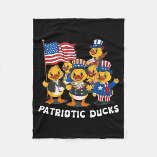 Patriotic Ducks Rubber Cruise Ducks American Flag Fleece Blanket