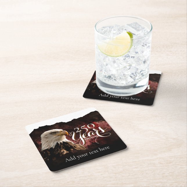 Patriotic Eagle 250 Years Paper Coaster (Insitu)