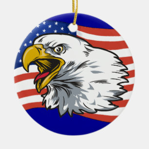 Patriotic Eagle 2 Ceramic Ornament