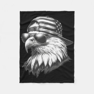 Patriotic Eagle 4th Of July Usa American Flag  Fleece Blanket