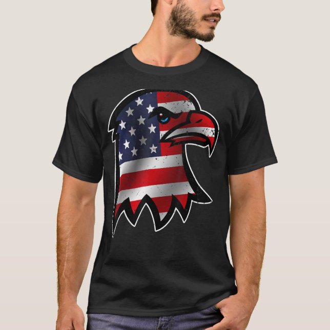 Patriotic Eagle 4th Of July Usa American Flag T-Shirt (Front)