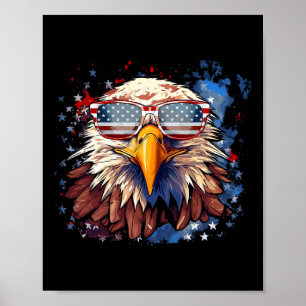 Patriotic Eagle 4th Of July Usa Flag Independence Poster