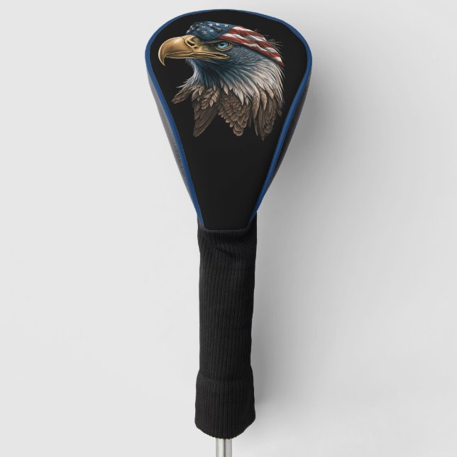 Patriotic Eagle American Flag 4th of July Golf Head Cover (Front)