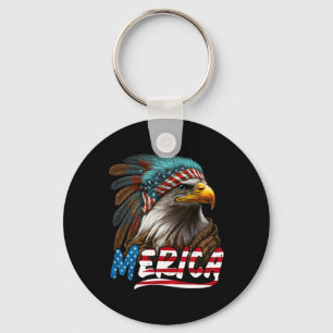 Patriotic Eagle American Flag 4th Of July Merica 2 Keychain