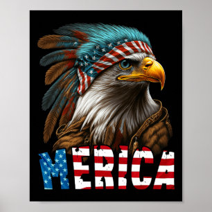 Patriotic Eagle American Flag 4th Of July Merica 3 Poster