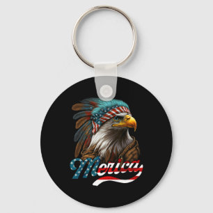 Patriotic Eagle American Flag 4th Of July Merica Keychain