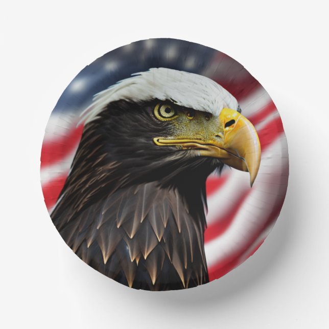 Patriotic/Eagle/American/USA  Paper Plate (Front)