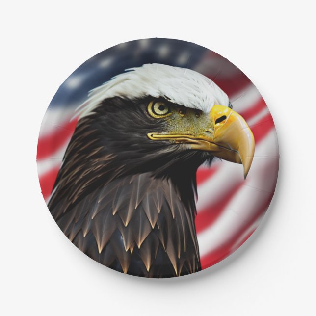 Patriotic/Eagle/American/USA  Paper Plate (Front)