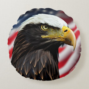 Patriotic/Eagle/American/USA  Round Pillow