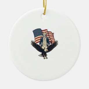 Patriotic Eagle and Colonial General Vintage Vecto Ceramic Ornament