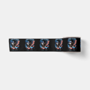 Patriotic Eagle and Flag 250 Years 1776-2026 Satin Ribbon