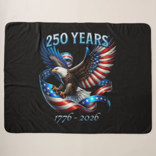 Patriotic Eagle and Flag 250 Years 1776-2026 Sherpa Blanket