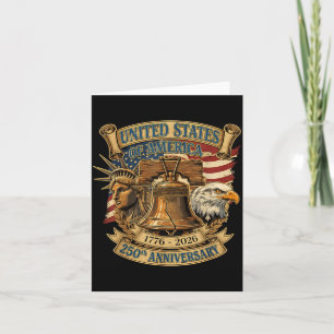 Patriotic Eagle and Flag 250 Years American 4th of Card