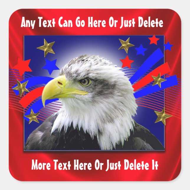 Patriotic Eagle And Gold Stars Stickers (Front)