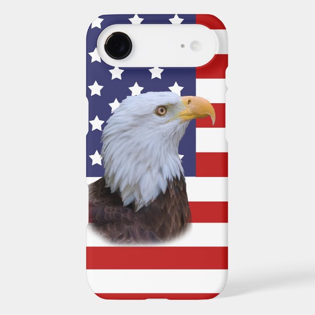 Patriotic  Eagle and USA Flag  Customizable Case-Mate iPhone Case (Back)