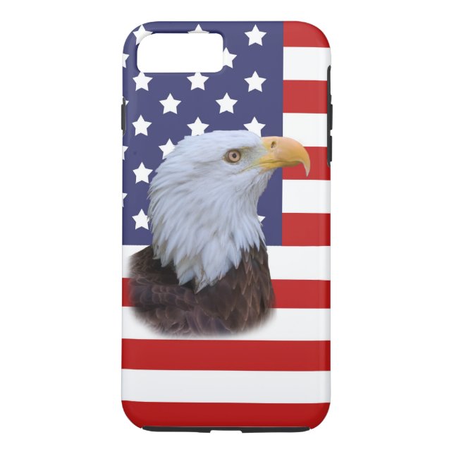 Patriotic  Eagle and USA Flag  Customizable Case-Mate iPhone Case (Back)