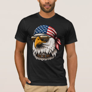 Patriotic Eagle Bandana USA Road Trip T-Shirt