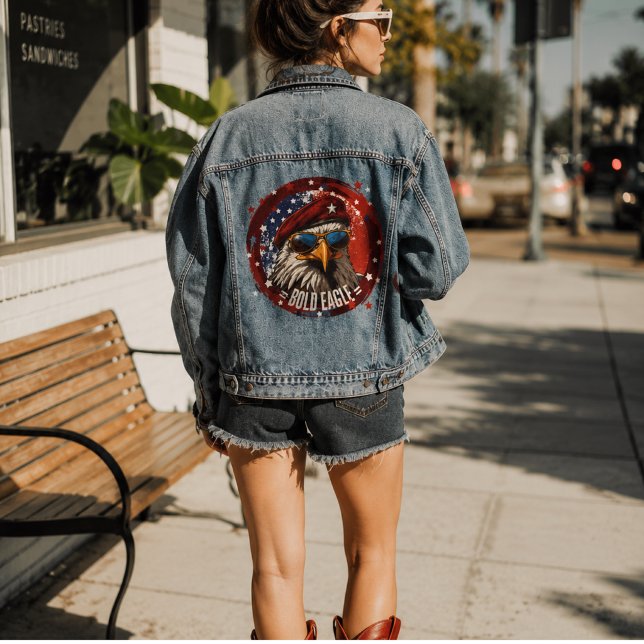 Patriotic Eagle Beret Denim Jacket (Creator Uploaded)