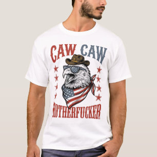 Patriotic Eagle Caw Caw Vintage Funny Shirt Design