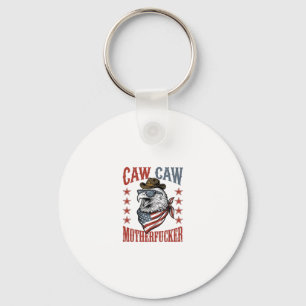 Patriotic Eagle Caw Caw Vintage Funny Shirt Design Keychain