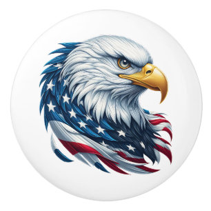 Patriotic Eagle Ceramic Knob