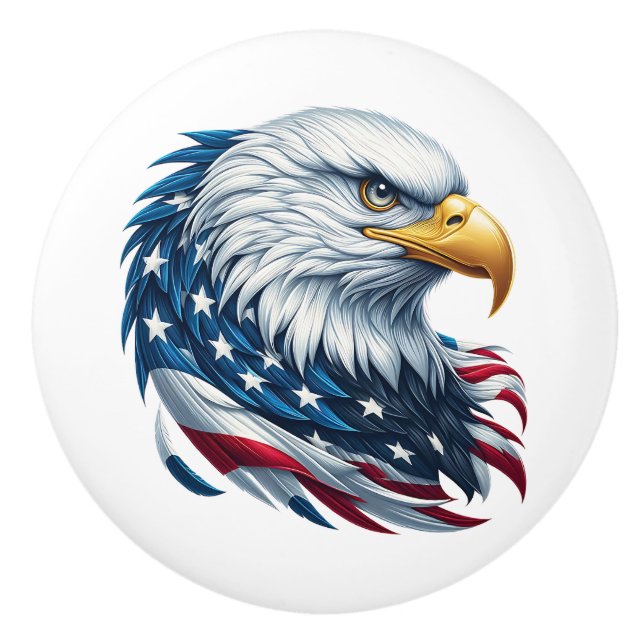 Patriotic Eagle Ceramic Knob (Front)