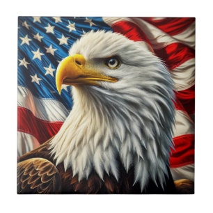 Patriotic Eagle Ceramic Tile
