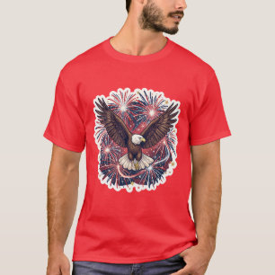 Patriotic Eagle Fireworks Burst T-Shirt