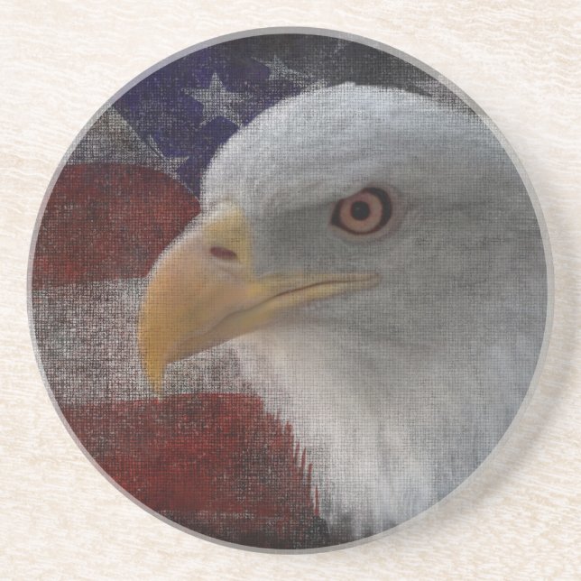 Patriotic Eagle & Flag Coaster (Front)