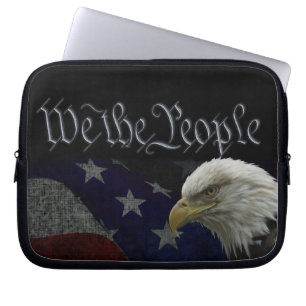 Patriotic Eagle & Flag Laptop Sleeve