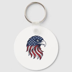 Patriotic Eagle Flag Vector Design for White Shirt Keychain