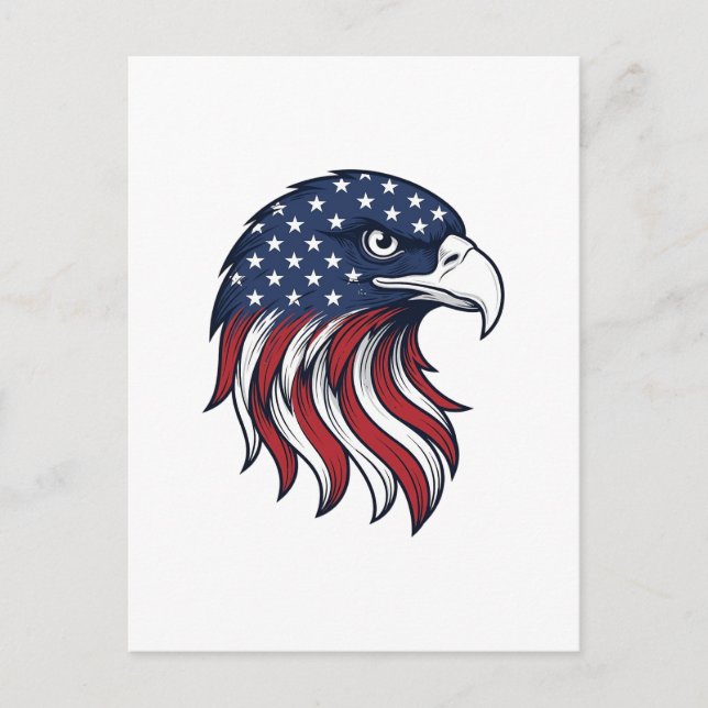 Patriotic Eagle Flag Vector Design for White Shirt Postcard (Front)
