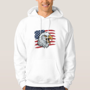 Patriotic Eagle Flag Vintage Vector Design_1 Hoodie